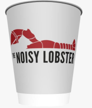 12OZ DOUBLE WALLED 2COL HOTCUP *PRINTED* NOISY LOBSTER
