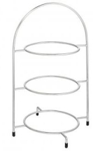 UTOPIA CHROME PLATED 3-TIER CAKE PLATE STAND 16.5inch