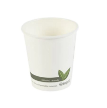 6OZ PLA BIODEGRADABLE WHITE HOT DRINK CUP X1000