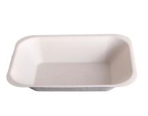 BAGASSE CHIPPY TRAY NATURAL CREAM 164 X 126 X 30MM