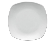 SUPERWHITE ROUNDED SQUARE PLATE 25CM