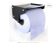 BLUE ROLL & PAPER HOLDER WITH STORAGE SHELF WALL MOUNTABLE