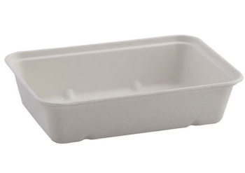BAGASSE 500ML TRAY NATURAL CREAM 119 X 173 X 45MM