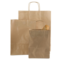 BROWN PAPER TWISTED HANDLE CARRIER BAG 18 x 6.75 x 19"