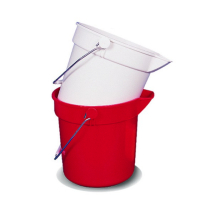 10 LITRE BUCKET WITH HANDLE LIP AND VOLUME MARKINGS RED