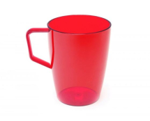 BEAKER WITH HANDLE TRANS RED 280ML H0921