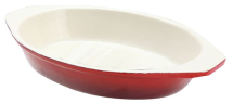 RED CAST IRON OVAL DISH 20X15X4CM 1.5LTR CST20R