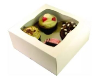 4 CUPCAKE BOX WITH INSERTS 177 X 177 X 82MM