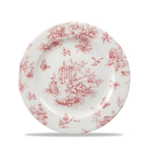 CHURCHILL SUPER VITRIFIED VINTAGE PRINTS CRANBERRY TOILE PLATE 8.3inch