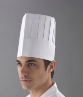 CHEF HATS 8inch X 250 WHITE PAPER HAT WITH PLEATS