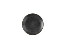 CHURCHILL SUPER VITRIFIED STONECAST RAW BLACK COUPE PLATE 6.5inch