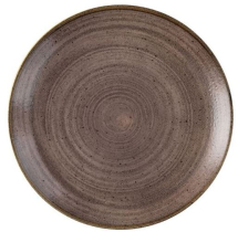 CHURCHILL SUPER VITRIFIED STONECAST RAW BROWN COUPE PLATE 10.2inch