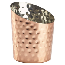 COPPER PLATED HAMMERED ANGLED CONE 11.6 X 9.5CM