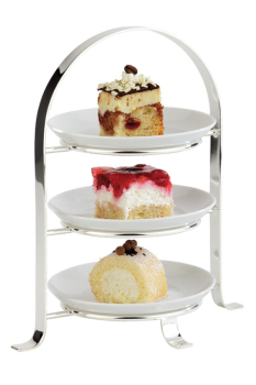 3 TIER CHROME CAKE STAND FOR 6Inch PLATES