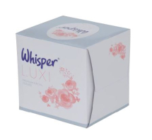 WHISPER CUBE BOX 2PLY TISSUE WHITE 70 SHEET X24