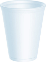 White polystyrene 10oz cup