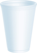 White polystyrene 12oz cup