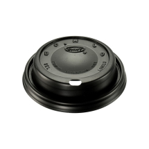 BLACK POLYSTYRENE DOMED LID TO FIT 12 & 16OZ CUPS
