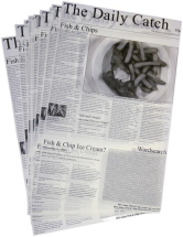 DAILY CATCH GREASEPROOF NEWSPAPER WRAP 270 x 420MM