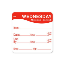 DISSOLVE DAY LABEL USE BY DATE 51X51CM  WEDNESDAY