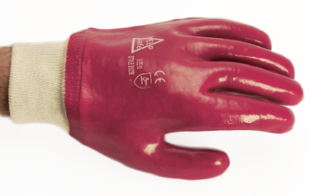 RED GLOVE FULLY COATED PVC KNITWRIST SIZE 9 DF055-L