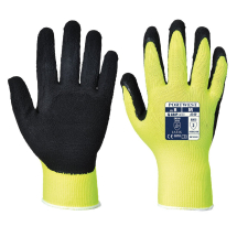 LATEX COATED GLOVE YELLOW/BLAC K LARGE SIZE 9  DF069-L