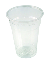 HALF PINT TO RIM PLASTIC GLASS CE MARKED RPET (HEAVY DUTY)