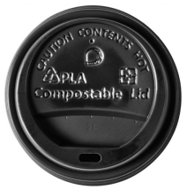 BLACK CPLA DOMED SIP-THRU LID FOR ULTIMATE BAMBOO CUPS