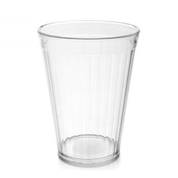 HARFIELD POLYCARBONATE CLEAR FLUTED TUMBLER GLASS 7OZ/200ML