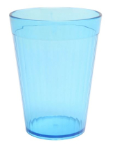 HARFIELD POLYCARBONATE TRANSLUCENT BLUE FLUTED TUMBLER GLASS 5OZ/150ML