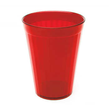 HARFIELD POLYCARBONATE TRANSLUCENT RED FLUTED TUMBLER GLASS 5OZ/150ML