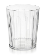 FLUTED TUMBLER POLYCARB 8OZ WIDE BASE CLEAR
