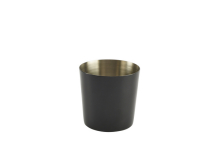 BLACK STAINLESS STEEL SERVING CUP 8.5X8.5CM           X12