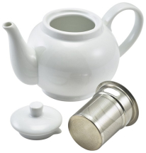 GENWARE PORCELAIN WHITE TEAPOT WITH INFUSER 15.8OZ
