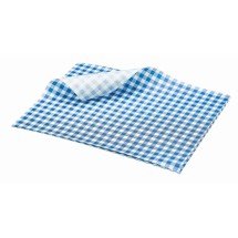 GINGHAM PRINT BLUE GREASEPROOF PAPER 250 X 200MM
