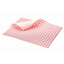 GINGHAM PRINT RED GREASEPROOF PAPER 250 X 200MM