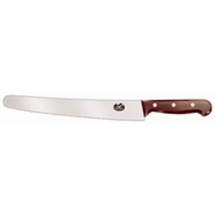 VICTORINOX PASTRY KNIFE SERRATED CURVED 10inch BLADE BROWN HANDLE