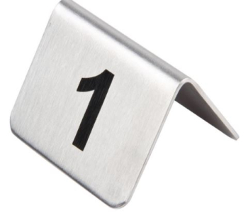 TABLE NUMBERS STAINLESS STEEL 1 - 10