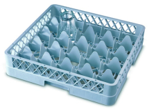 25 COMPARTMENT GLASS RACK WITH 3 EXTENDERS