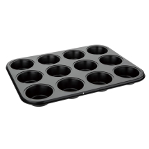 VOGUE NON STICK MUFFIN TRAY 12CUP 30MM DEEP CARBON STEEL