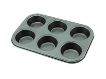 6 CUP MUFFIN TRAY CARBON STEEL 6.6 X 2.6CM