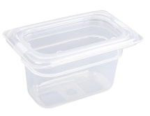 VOGUE POLYPROPYLENE 1/9 GASTRO CONTAINER WITH LID 100MM X4