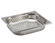 PERFORATED STAINLESS STEEL GASTRONORM PAN 1/2 65MM DEPTH
