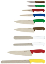 10PC COLOUR CODED KNIFE SET WITH HEAVY DUTY KNIFE CASE