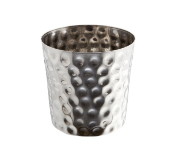 STAINLESS STEEL SERVING CUP HAMMERED 8.5X8.3CM