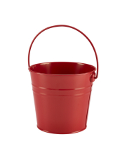 STAINLESS STEEL SERVING BUCKET 16CM RED SSB16R