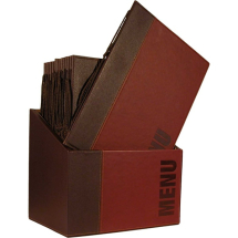 CONTEMPORARY MENU BOX With 20 A4 WINE RED MENUS