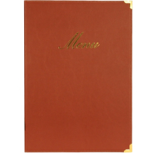 CLASSIC A4 MENU HOLDER WINE RED 4 PAGES  MC-CRA4-WR