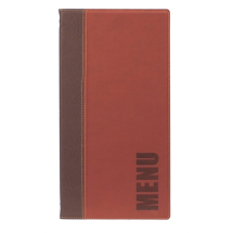 CONTEMPORARY LONG MENU HOLDER WINE RED 4 PAGE