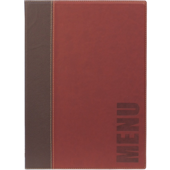 CONTEMPORARY A4 MENU HOLDER WINE RED 4 PAGES MC-TRA4-WR
